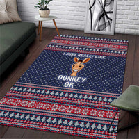 I Just Really Like Donkey Christmas Christmas Area Rug Xmas Holiday Patterns - Wonder Print Shop