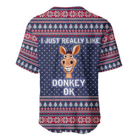 I Just Really Like Donkey Christmas Christmas Baseball Jersey Xmas Holiday Patterns - Wonder Print Shop