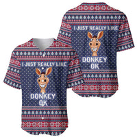 I Just Really Like Donkey Christmas Christmas Baseball Jersey Xmas Holiday Patterns - Wonder Print Shop