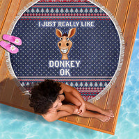 I Just Really Like Donkey Christmas Christmas Beach Blanket Xmas Holiday Patterns - Wonder Print Shop