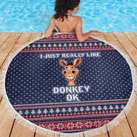 I Just Really Like Donkey Christmas Christmas Beach Blanket Xmas Holiday Patterns - Wonder Print Shop
