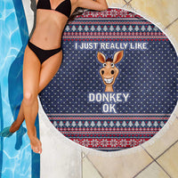 I Just Really Like Donkey Christmas Christmas Beach Blanket Xmas Holiday Patterns - Wonder Print Shop