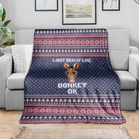 I Just Really Like Donkey Christmas Christmas Blanket Xmas Holiday Patterns - Wonder Print Shop