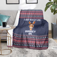I Just Really Like Donkey Christmas Christmas Blanket Xmas Holiday Patterns - Wonder Print Shop
