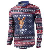 I Just Really Like Donkey Christmas Christmas Button Sweatshirt Xmas Holiday Patterns - Wonder Print Shop