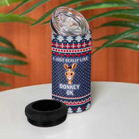 I Just Really Like Donkey Christmas Christmas 4 in 1 Can Cooler Tumbler Xmas Holiday Patterns - Wonder Print Shop