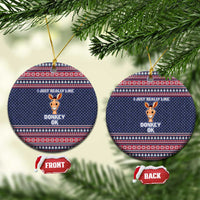 I Just Really Like Donkey Christmas Ceramic Ornament Xmas Holiday Patterns - Wonder Print Shop
