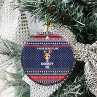 I Just Really Like Donkey Christmas Ceramic Ornament Xmas Holiday Patterns - Wonder Print Shop