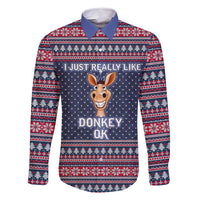 I Just Really Like Donkey Christmas Christmas Family Matching Off Shoulder Maxi Dress and Hawaiian Shirt Xmas Holiday Patterns - Wonder Print Shop