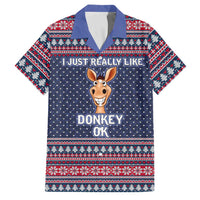 I Just Really Like Donkey Christmas Christmas Family Matching Short Sleeve Bodycon Dress and Hawaiian Shirt Xmas Holiday Patterns - Wonder Print Shop
