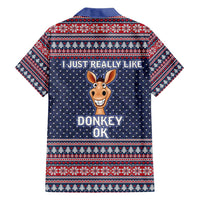 I Just Really Like Donkey Christmas Christmas Family Matching Short Sleeve Bodycon Dress and Hawaiian Shirt Xmas Holiday Patterns - Wonder Print Shop