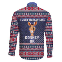 I Just Really Like Donkey Christmas Christmas Family Matching Short Sleeve Bodycon Dress and Hawaiian Shirt Xmas Holiday Patterns - Wonder Print Shop