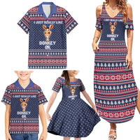 I Just Really Like Donkey Christmas Christmas Family Matching Summer Maxi Dress and Hawaiian Shirt Xmas Holiday Patterns - Wonder Print Shop