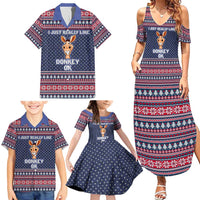 I Just Really Like Donkey Christmas Christmas Family Matching Summer Maxi Dress and Hawaiian Shirt Xmas Holiday Patterns - Wonder Print Shop
