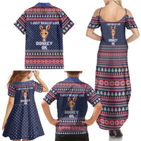 I Just Really Like Donkey Christmas Christmas Family Matching Summer Maxi Dress and Hawaiian Shirt Xmas Holiday Patterns - Wonder Print Shop