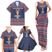 I Just Really Like Donkey Christmas Christmas Family Matching Tank Maxi Dress and Hawaiian Shirt Xmas Holiday Patterns - Wonder Print Shop