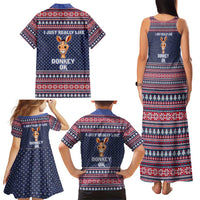 I Just Really Like Donkey Christmas Christmas Family Matching Tank Maxi Dress and Hawaiian Shirt Xmas Holiday Patterns - Wonder Print Shop