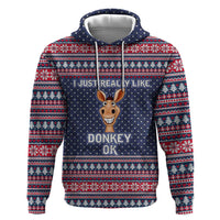 I Just Really Like Donkey Christmas Christmas Hoodie Xmas Holiday Patterns - Wonder Print Shop