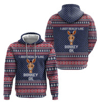 I Just Really Like Donkey Christmas Christmas Hoodie Xmas Holiday Patterns - Wonder Print Shop