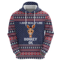 I Just Really Like Donkey Christmas Christmas Hoodie Xmas Holiday Patterns - Wonder Print Shop