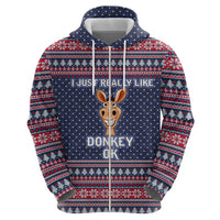 I Just Really Like Donkey Christmas Christmas Hoodie Xmas Holiday Patterns - Wonder Print Shop