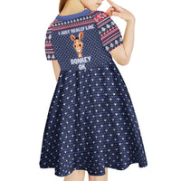 I Just Really Like Donkey Christmas Christmas Kid Short Sleeve Dress Xmas Holiday Patterns - Wonder Print Shop