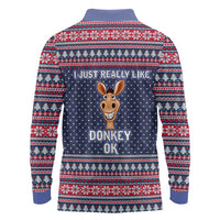I Just Really Like Donkey Christmas Christmas Long Sleeve Polo Shirt Xmas Holiday Patterns - Wonder Print Shop