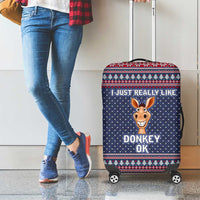 I Just Really Like Donkey Christmas Christmas Luggage Cover Xmas Holiday Patterns - Wonder Print Shop