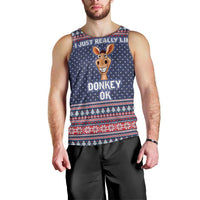 I Just Really Like Donkey Christmas Christmas Men Tank Top Xmas Holiday Patterns - Wonder Print Shop