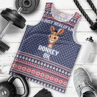 I Just Really Like Donkey Christmas Christmas Men Tank Top Xmas Holiday Patterns - Wonder Print Shop