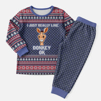 I Just Really Like Donkey Christmas Christmas Pajama Set Xmas Holiday Patterns - Wonder Print Shop