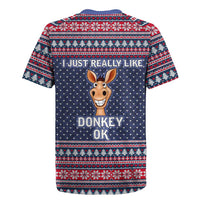 I Just Really Like Donkey Christmas Christmas Rugby Jersey Xmas Holiday Patterns - Wonder Print Shop