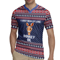 I Just Really Like Donkey Christmas Christmas Rugby Jersey Xmas Holiday Patterns - Wonder Print Shop