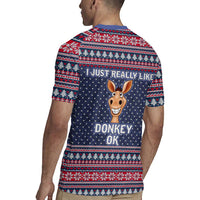 I Just Really Like Donkey Christmas Christmas Rugby Jersey Xmas Holiday Patterns - Wonder Print Shop