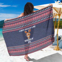 I Just Really Like Donkey Christmas Christmas Sarong Xmas Holiday Patterns - Wonder Print Shop