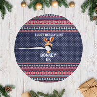 I Just Really Like Donkey Christmas Tree Skirt Xmas Holiday Patterns - Wonder Print Shop
