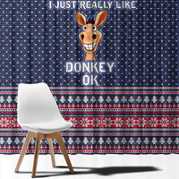 I Just Really Like Donkey Christmas Christmas Window Curtain Xmas Holiday Patterns - Wonder Print Shop