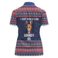 I Just Really Like Donkey Christmas Christmas Women Polo Shirt Xmas Holiday Patterns - Wonder Print Shop