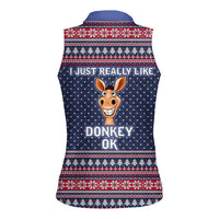 I Just Really Like Donkey Christmas Christmas Women Sleeveless Polo Shirt Xmas Holiday Patterns - Wonder Print Shop
