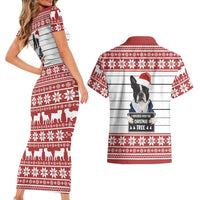 I Knocked Over Yhe Christmas Tree Christmas Christmas Couples Matching Short Sleeve Bodycon Dress and Hawaiian Shirt Xmas Holiday Patterns - Wonder Print Shop