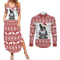 I Knocked Over Yhe Christmas Tree Christmas Christmas Couples Matching Summer Maxi Dress and Long Sleeve Button Shirt Xmas Holiday Patterns - Wonder Print Shop