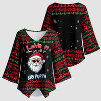 I Love It When You Call Me Big Poppa Christmas Christmas Kimono Sleeve Blouse Xmas Holiday Patterns - Wonder Print Shop