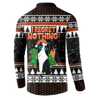 I Regret Nothing Cat Christmas Christmas Button Sweatshirt Xmas Holiday Patterns - Wonder Print Shop
