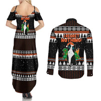 I Regret Nothing Cat Christmas Christmas Couples Matching Summer Maxi Dress and Long Sleeve Button Shirt Xmas Holiday Patterns - Wonder Print Shop