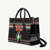 I Regret Nothing Cat Christmas Christmas Leather Bag Xmas Holiday Patterns - Wonder Print Shop