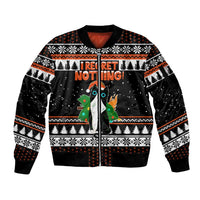 I Regret Nothing Cat Christmas Christmas Sleeve Zip Bomber Jacket Xmas Holiday Patterns - Wonder Print Shop
