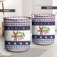 Reindeer Beer Christmas Laundry Basket Xmas Holiday Patterns - Wonder Print Shop