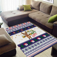 Reindeer Beer Christmas Area Rug Xmas Holiday Patterns - Wonder Print Shop