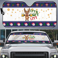 Reindeer Beer Christmas Auto Sun Shade Xmas Holiday Patterns - Wonder Print Shop