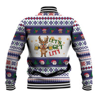 Reindeer Beer Christmas Baseball Jacket Xmas Holiday Patterns - Wonder Print Shop